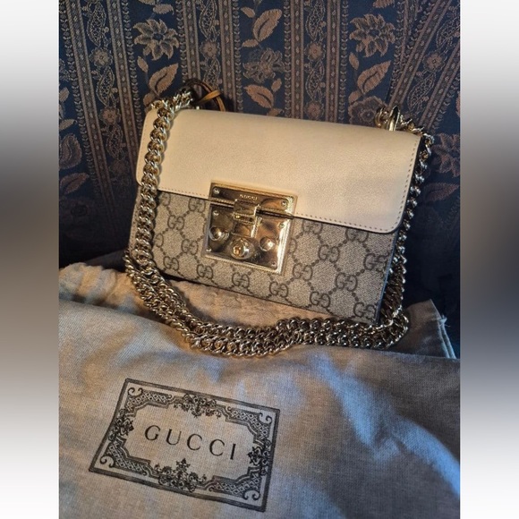 Gucci Handbags - Gucci Beige and Gold Crossbody Bag